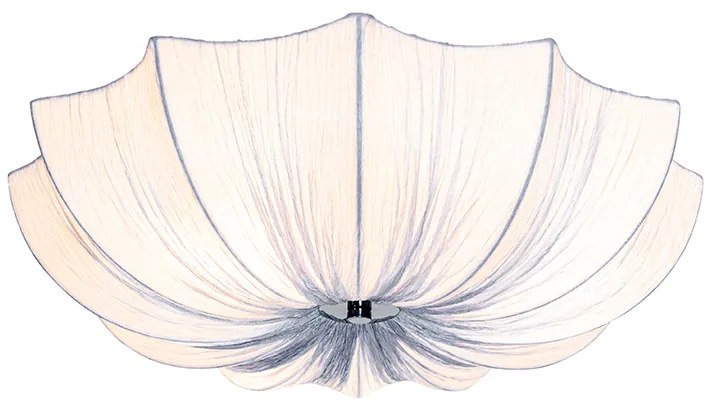 Japandi plafondlamp grijs zijden 52cm 3-lichts - Plu