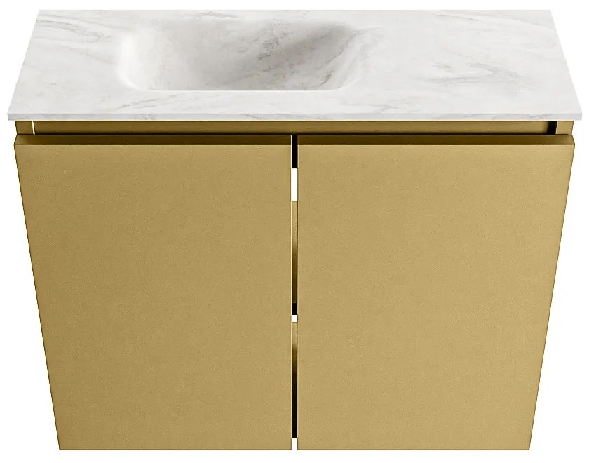 Mondiaz Ture DLux toiletmeubel 60cm oro met wastafel ostra links zonder kraangat