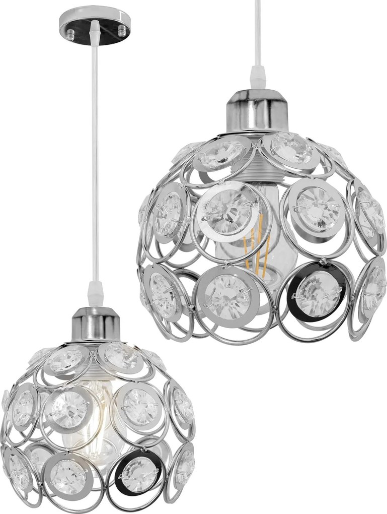 KRISTALLEN PLAFONDLAMP APP207-1C CHROOM