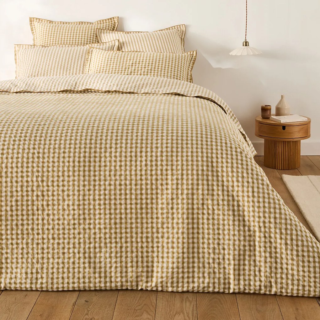 Dekbedovertrek seersucker katoen Cottage absinthe