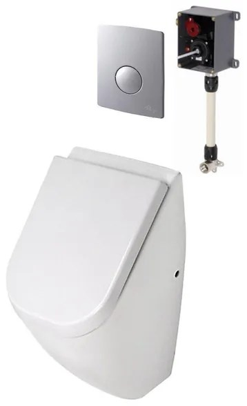 Plieger Chicago urinoir pack met deksel spoelmechanisme en bedieningspaneel matchroom wit URINOIRPACK COMPLEET WIT