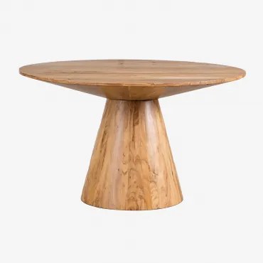 Ronde Eettafel In Weymar Acaciahout Natuurlijk Hout & Ø140 Cm - Sklum