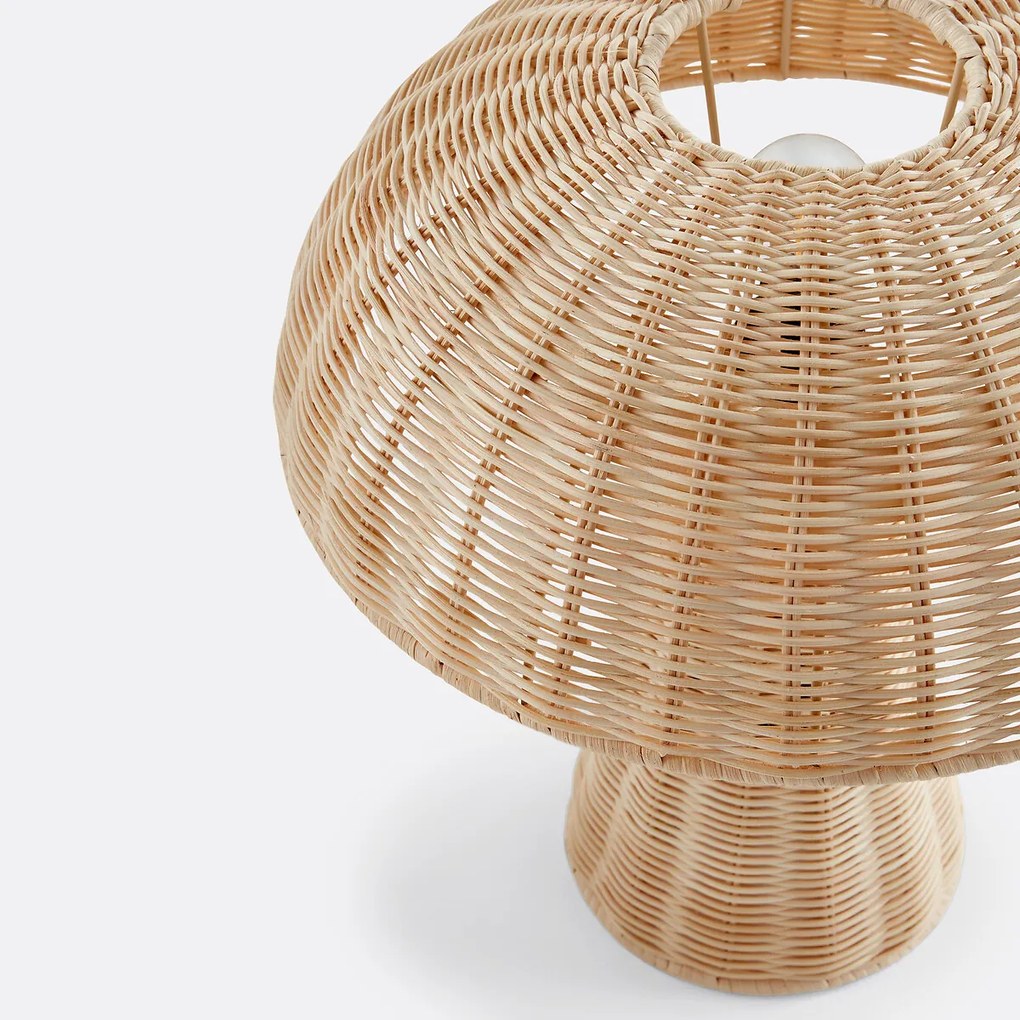 Lamp, paddenstoel vorm, in rotan, Mirko