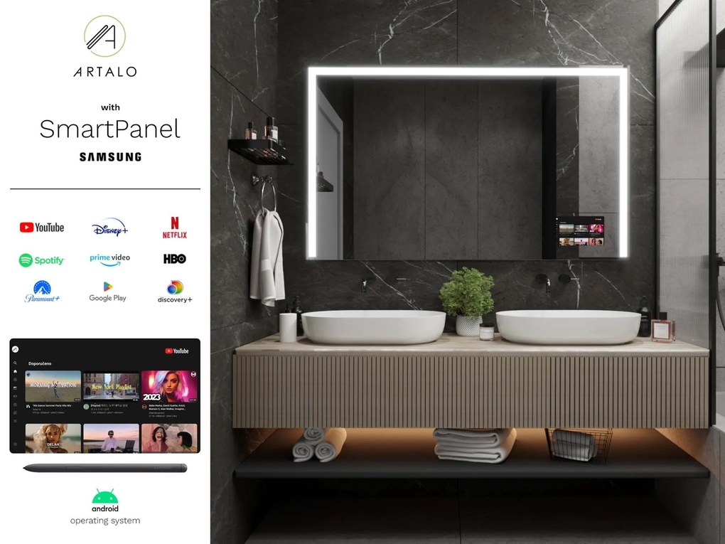 LED-spiegel in lijst voor de badkamer M2