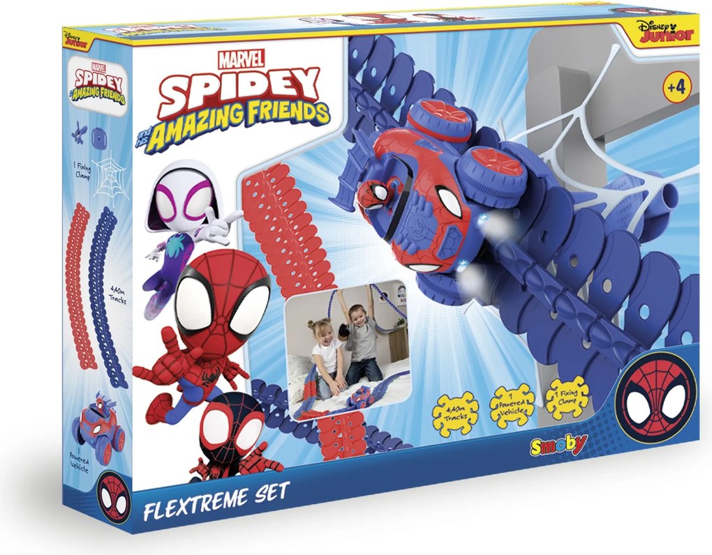 Smoby Disney Marvel Spiderman Flextreme Discovery racebaanset - Lengte: 4,4m
