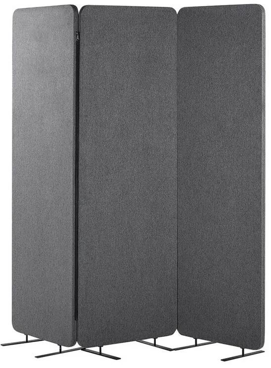Akoestisch kantoorscherm driedelig grijs 184 x 184 cm STANDI Beliani