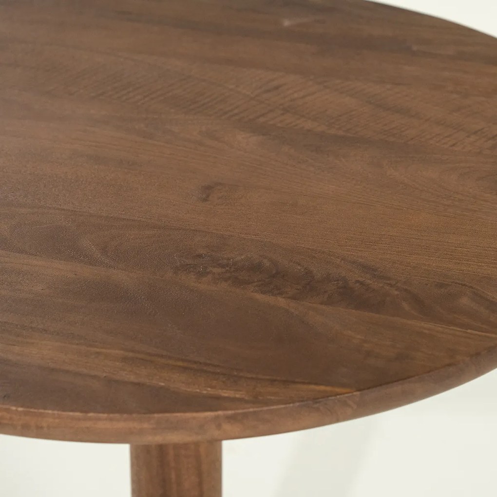 Bistro Eettafel Rond Walnoot - 70 X 70cm.