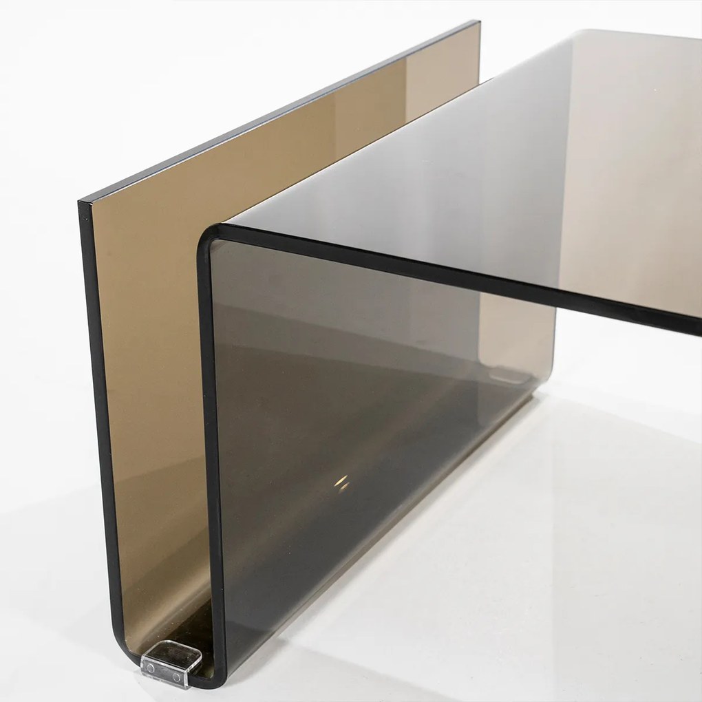 By-Boo Shadow Salontafel Gebogen Glas Bruin - 120 X 60cm.