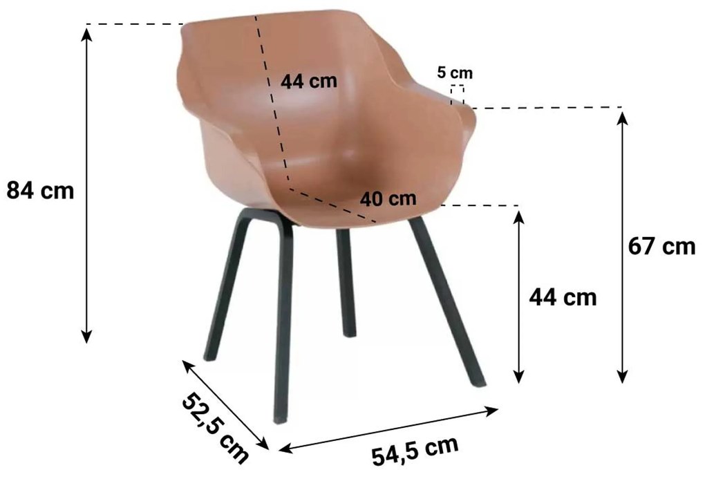 Tuinstoel Kunststof Oranje Hartman Sophie Element italian terra - met gratis kussen