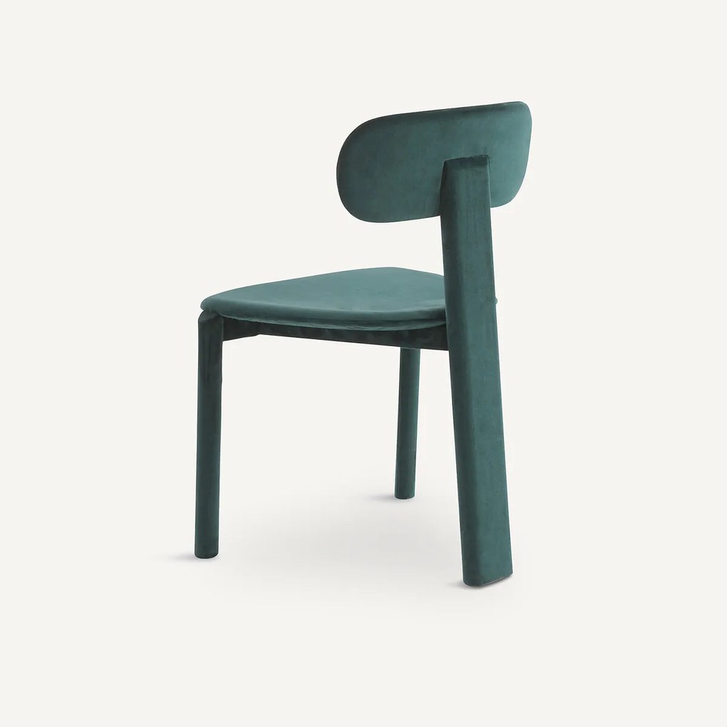 Met fluweel beklede stoel, MARAIS, ontwerp Emmanuel Gallina