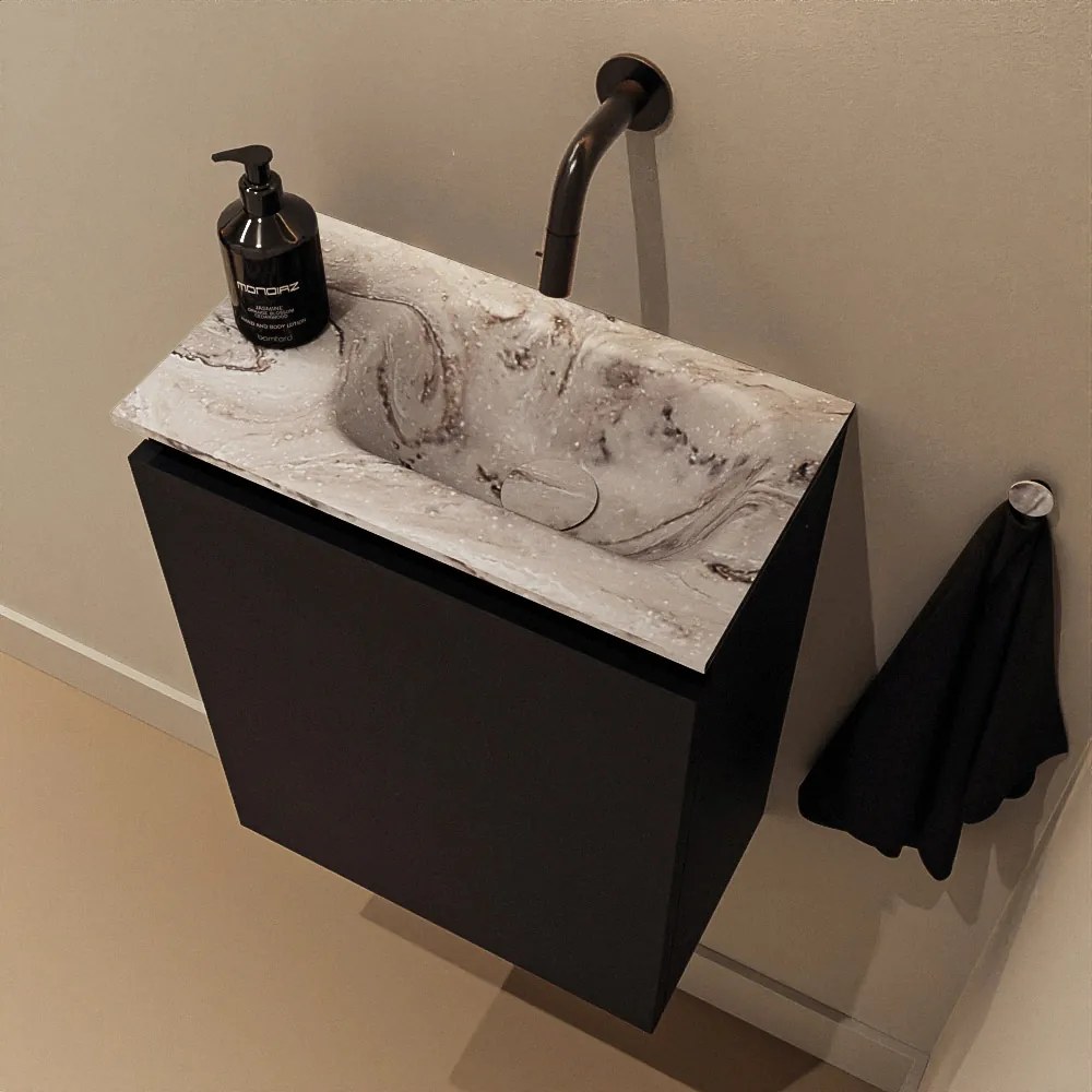 Mondiaz Ture DLux toiletmeubel 40cm urban met wastafel glace rechts zonder kraangat