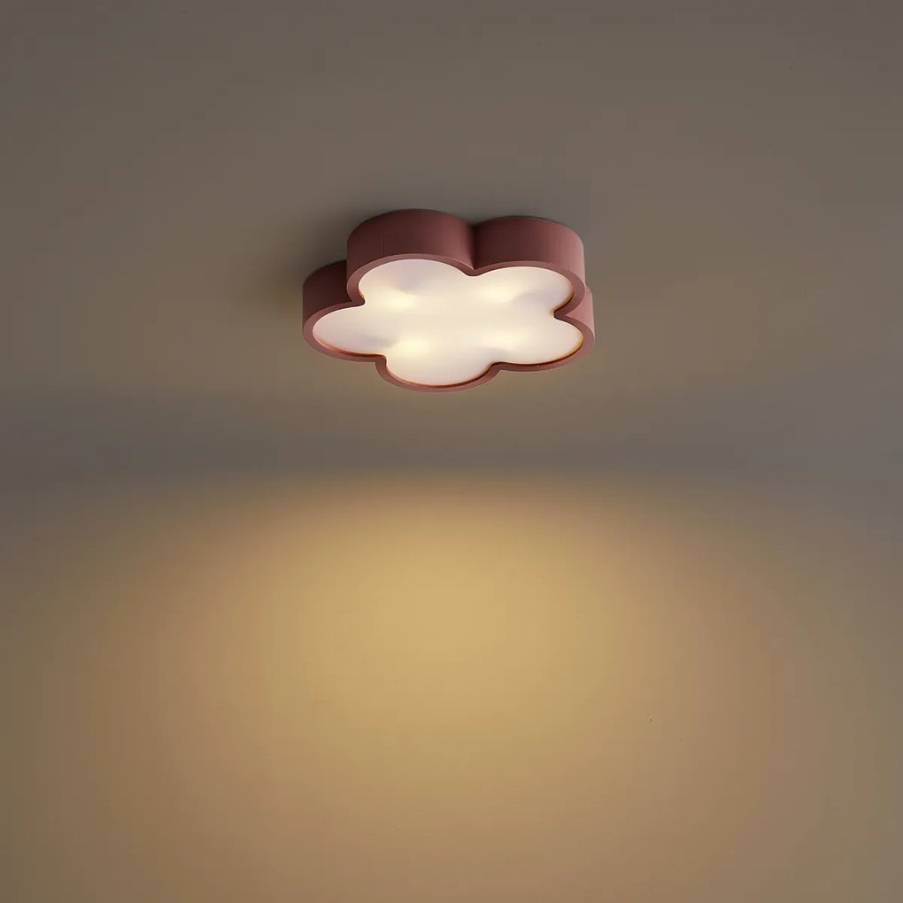 Kinder plafondlamp roze met wit - Lucille