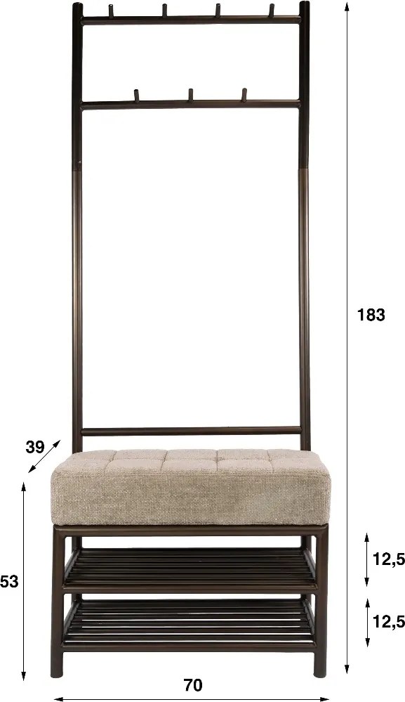 Garderobebank Met Met Haken En Opslag