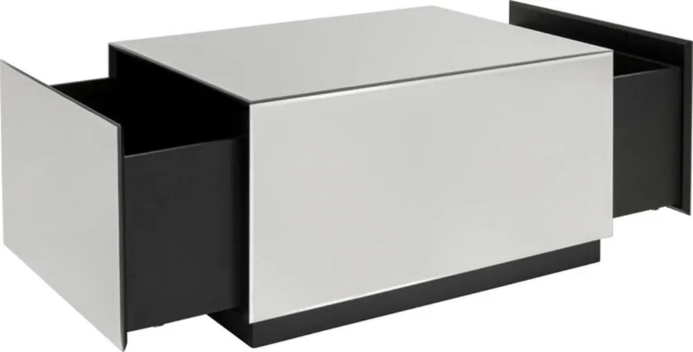 Salontafel Spiegelglas Met Lade - 80 X 60cm.