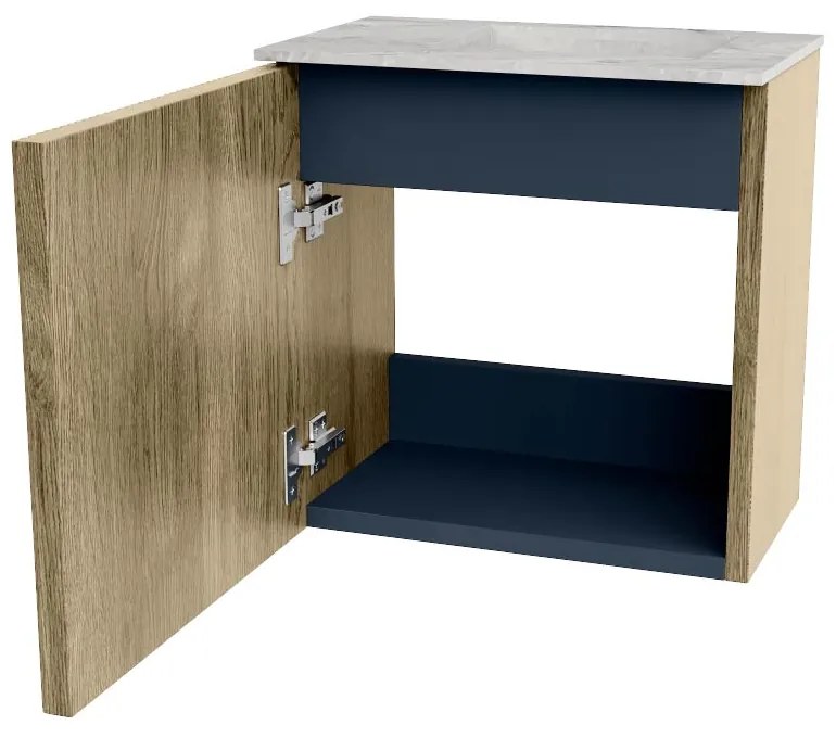 Mondiaz Joya DLux 40cm toiletmeubel dusk met wastafel faye rechts zonder kraangat glace