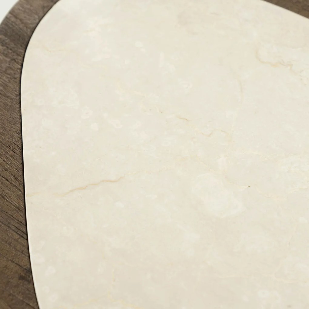 Eleonora Fred Bijzettafel Hout Met Marmer - 45 X 38cm.