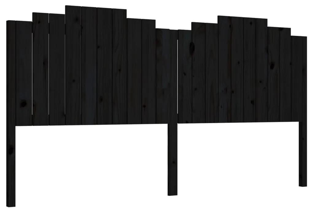 vidaXL Hoofdbord 206x4x110 cm massief grenenhout zwart