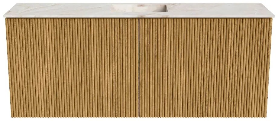 Mondiaz Joya DLux 100cm toiletmeubel oak met wastafel faye midden zonder kraangat frappe