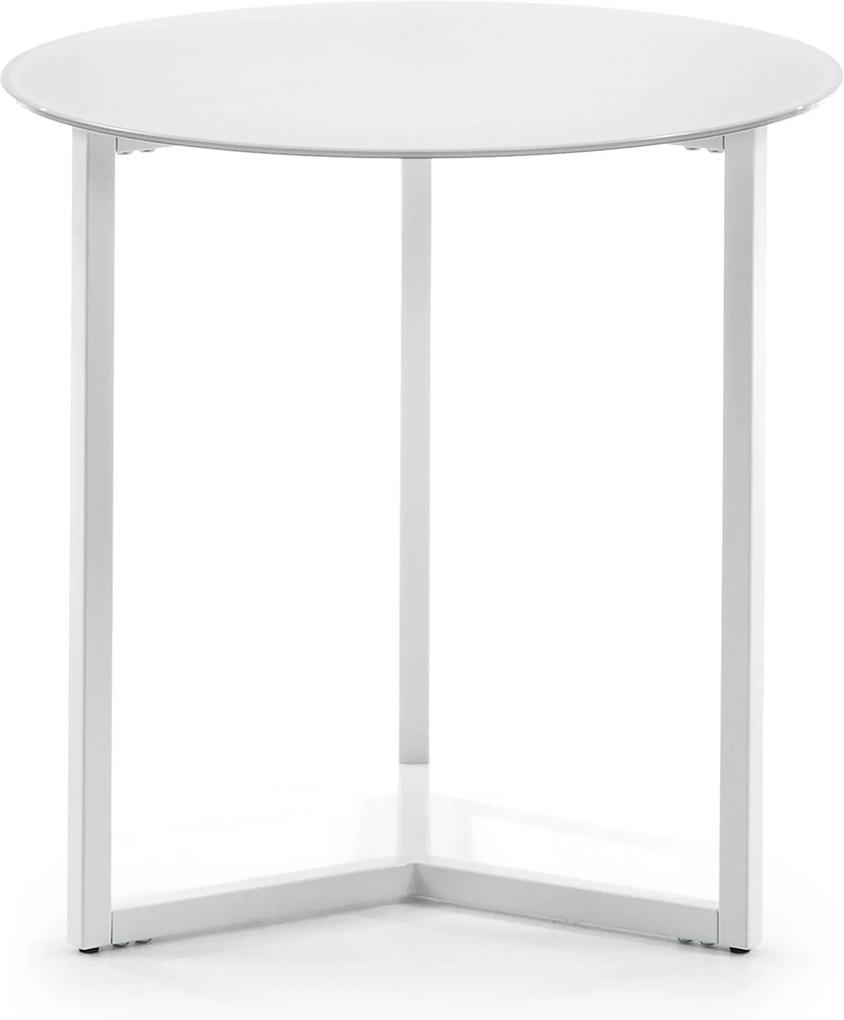 LaForma Marae Side Table - Bijzettafel- Krukje - Tafeltje - Glazen blad - Glas - Metalen onderstel - Metaal - Design