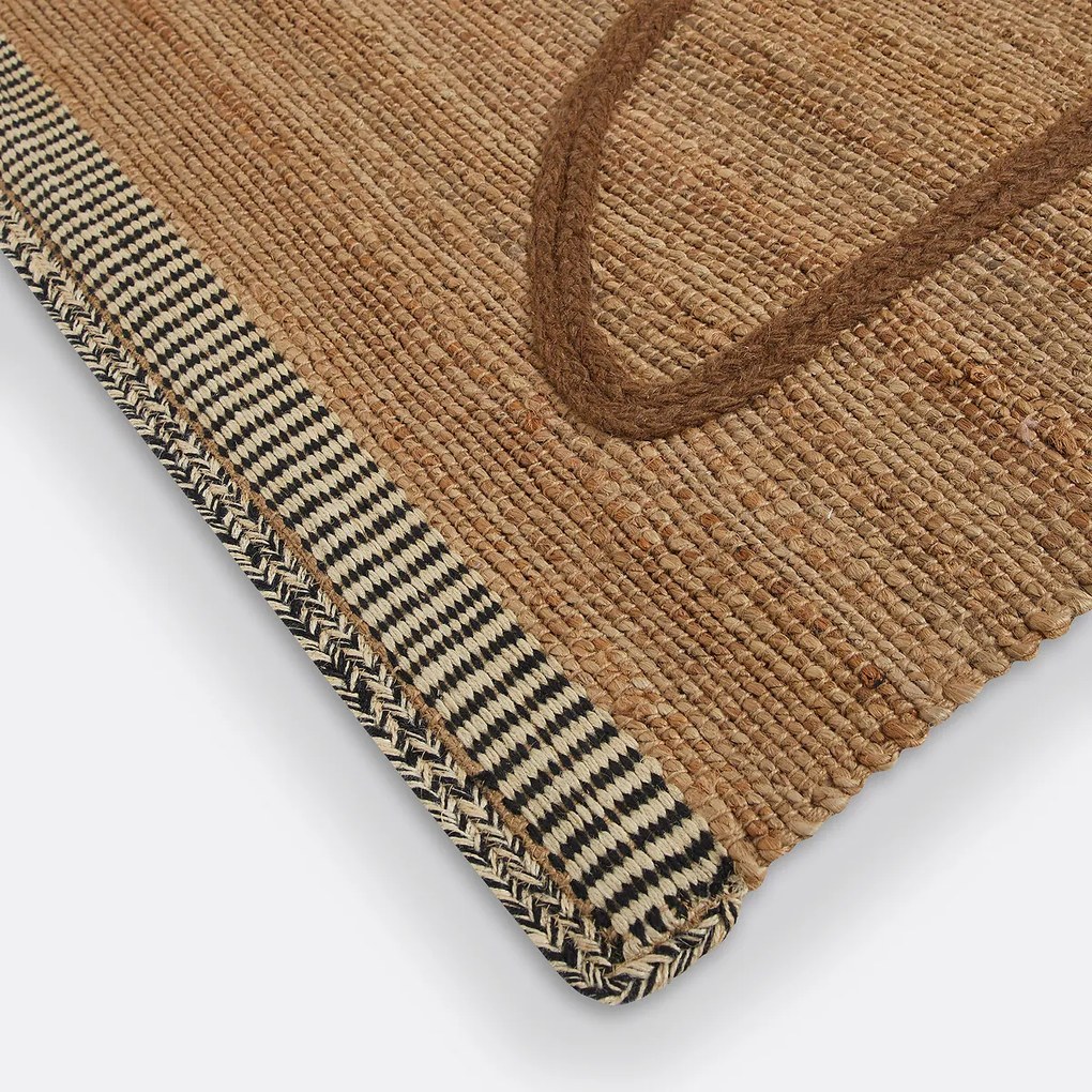 Vloerkleed in jute, gevlochten motief, Euphie