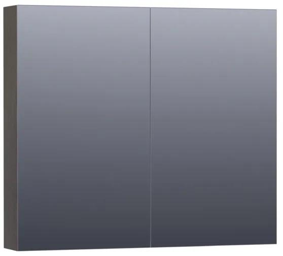 Saniclass Plain Spiegelkast 80x70x15cm Black Diamond SK-PL80BD
