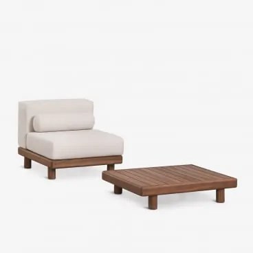 Tuinset Met Fauteuil En Salontafel Van Acaciahout Edrien Acacia Bruin - Sklum