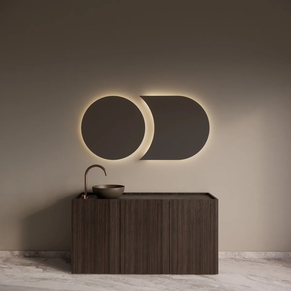 Gliss Design Eris spiegel tweevormig 70 + 80x70cm met handsensor
