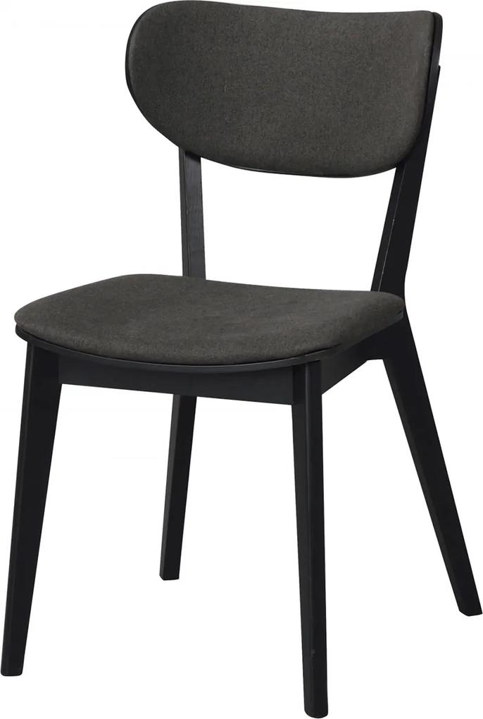 Nordiq Cato Chair - Eetkamerstoel - Zwart eikenhout - Grijs- Eetkamerstoelen - Bogmoor - Bekleed - Hout - Retro