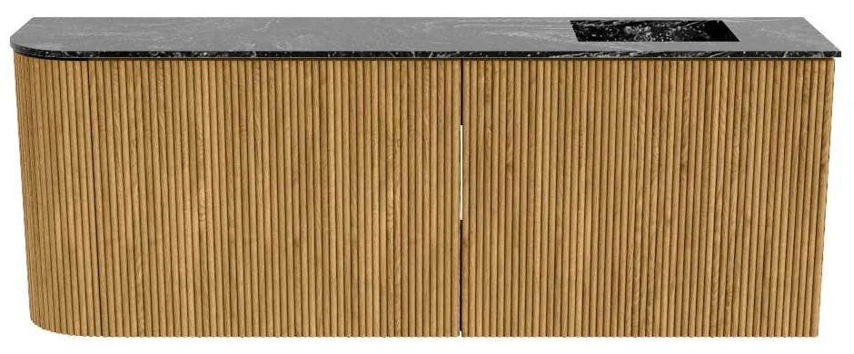 Mondiaz Joya DLux 110cm toiletmeubel ronding links oak met wastafel faye rechts zonder kraangat lava