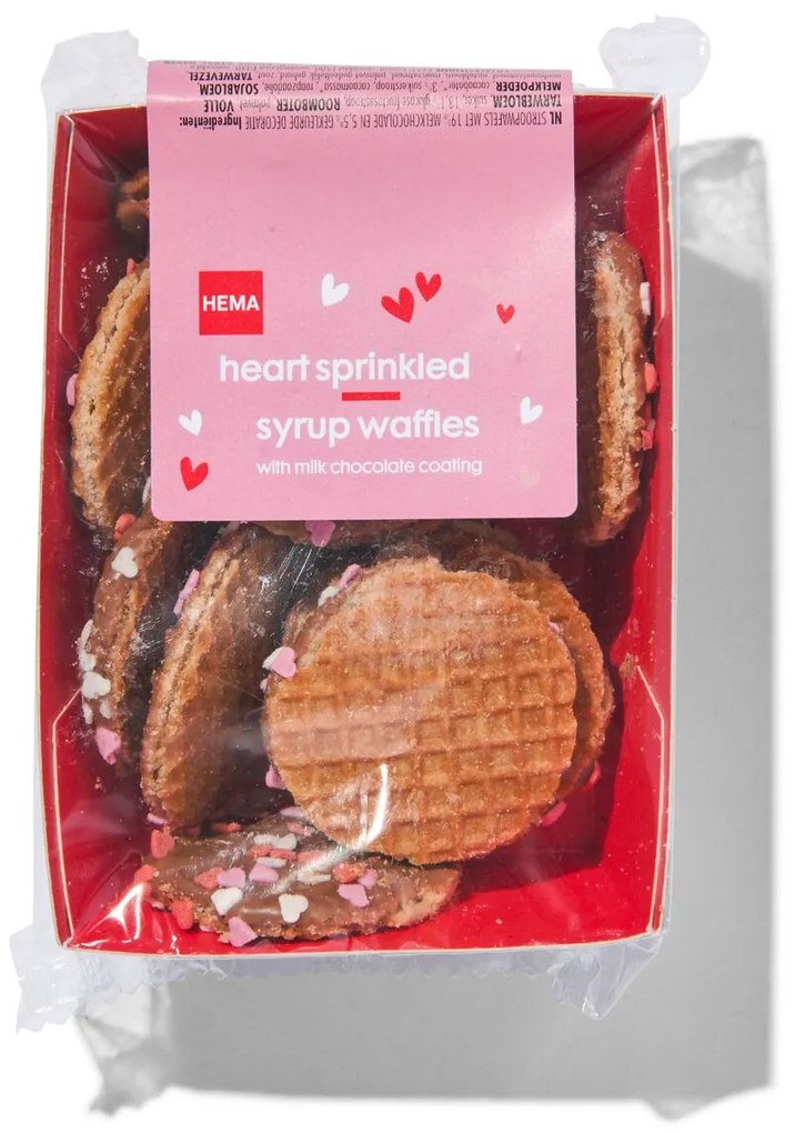 HEMA Stroopwafels Met Chocolade En Hartjes 145gram