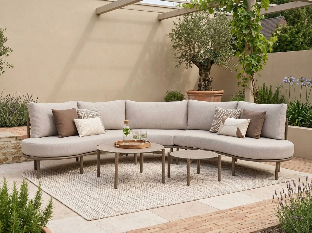 Loungeset tuin 5 personen Aluminium Taupe  Lifestyle Garden Furniture Perla