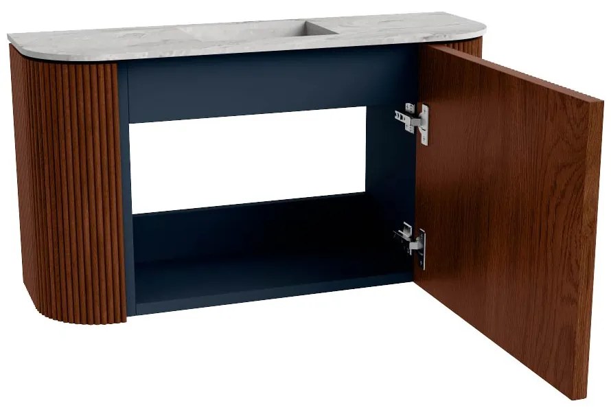 Mondiaz Joya DLux 75cm toiletmeubel ronding links/rechts ruby met wastafel faye midden zonder kraangat glace