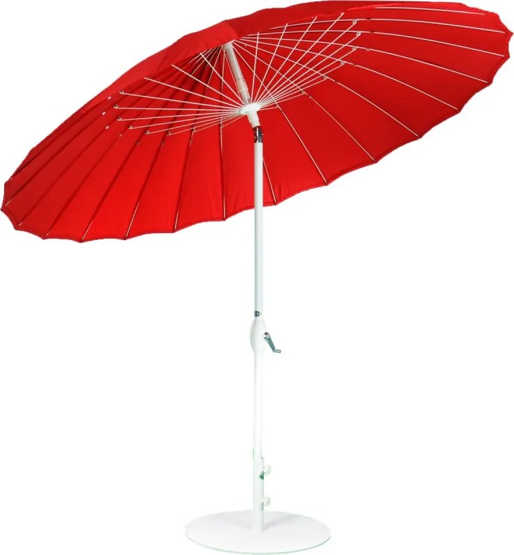 SORARA Shanghai Stokparasol â€“ Rood â€“ Ã˜ 260 cm - Slinger- en Knikmechanisme â€“ Rond Waarom is een a href=https://www.bol.com/nl/i/-/N/13027/ target=_blank"parasol/a onmisbaar in de tuin