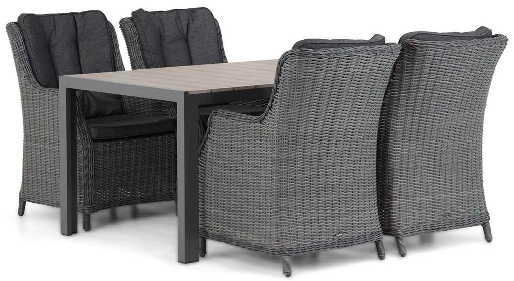 Tuinset 4 personen 155 cm Wicker Grijs Garden Collections Buckingham/Young