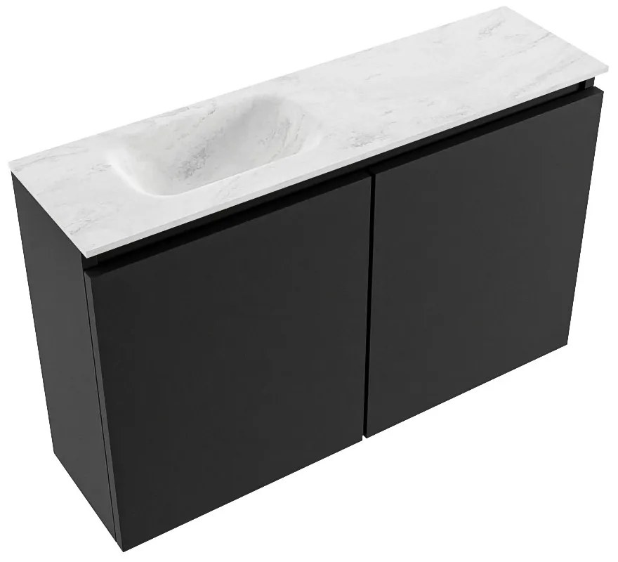 Mondiaz Ture DLux toiletmeubel 80cm urban met wastafel opalo links zonder kraangat