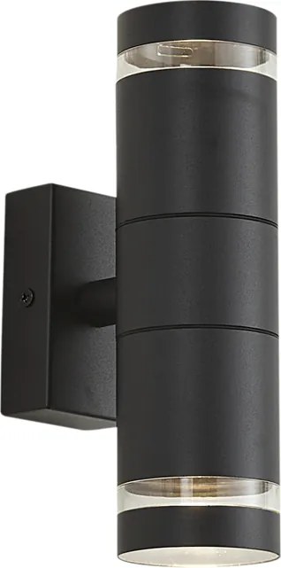 Moderne buiten wandlamp zwart 2-lichts IP44 - Dubbla