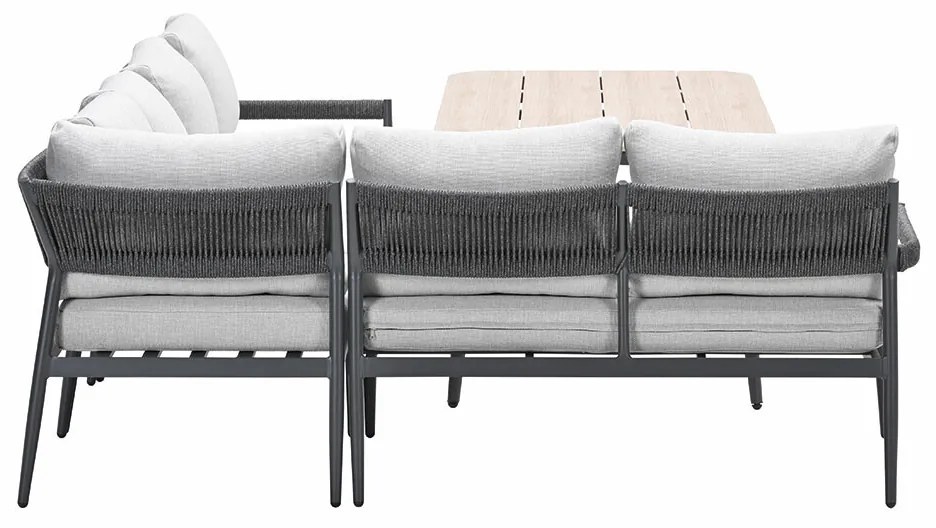 Garden Impressions Tineo lounge dining set 5-delig - donker grijs
