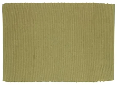 Placemat geribbeld, GOTS bio-katoen, saliegroen, 35 x 50 cm