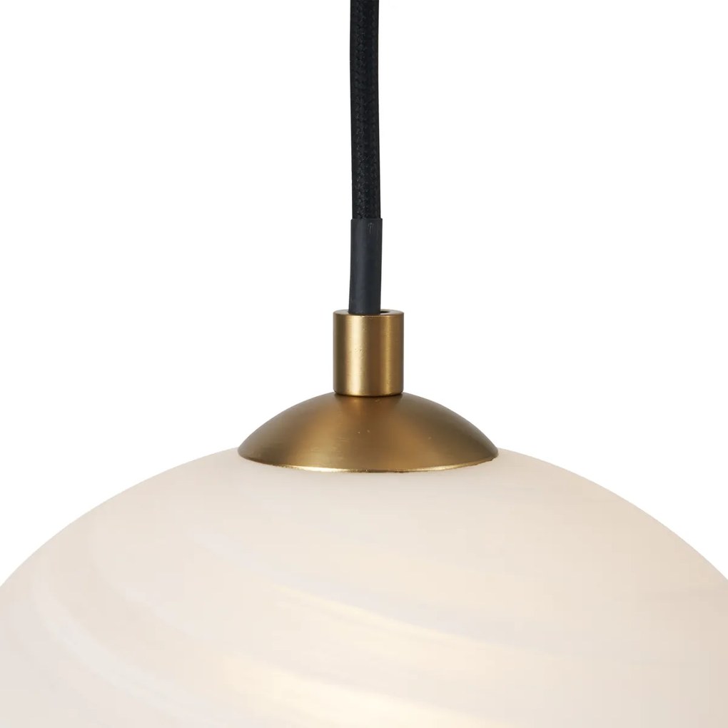 Art Deco hanglamp goud met opaal glas 5-lichts - Yani Art Deco G9 bol / globe / rond rond Binnenverlichting Lamp