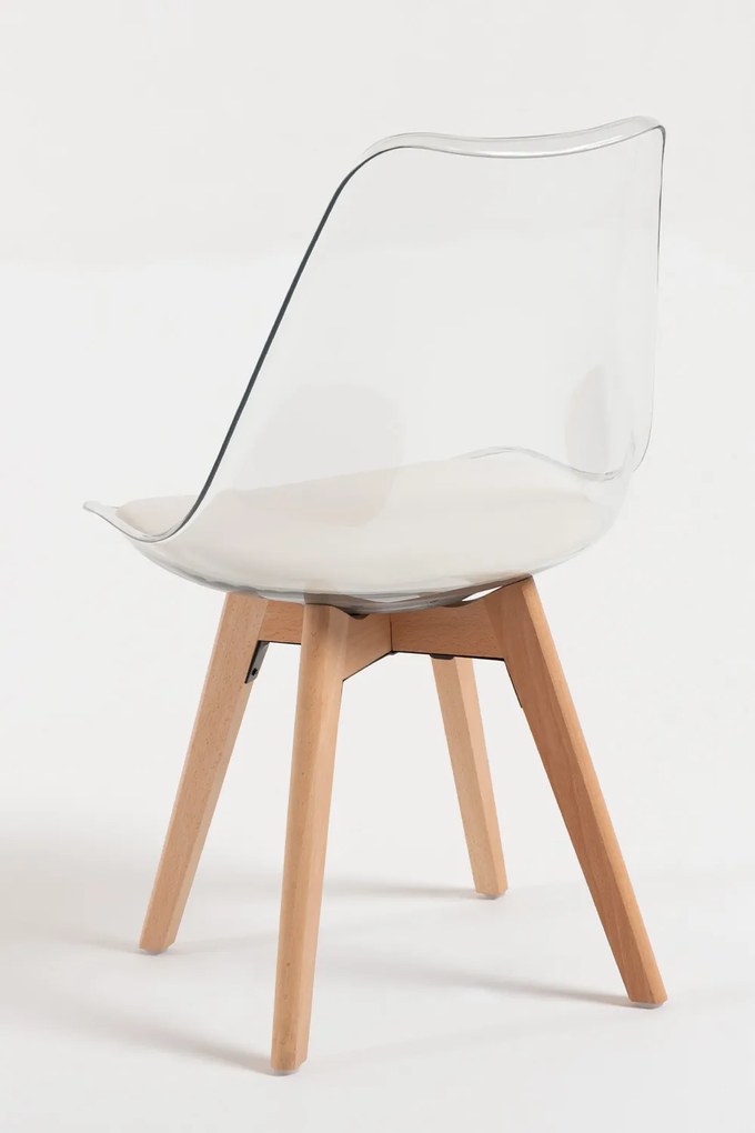 Set 4 Stoelen Synk Transparante Zitting