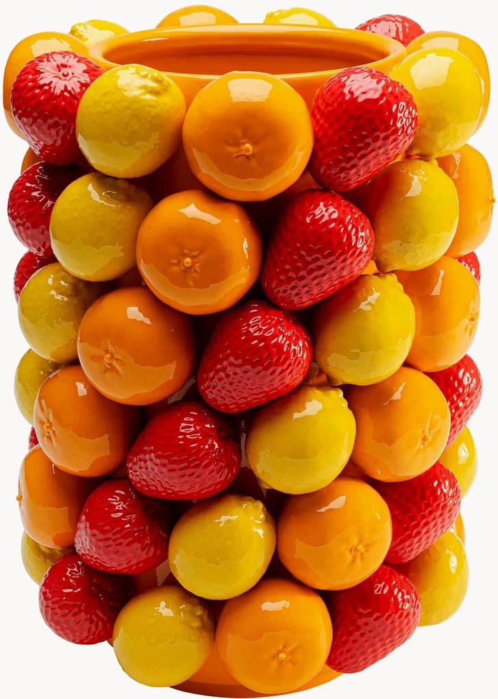 Handbeschilderde vaas Fruit Parade
