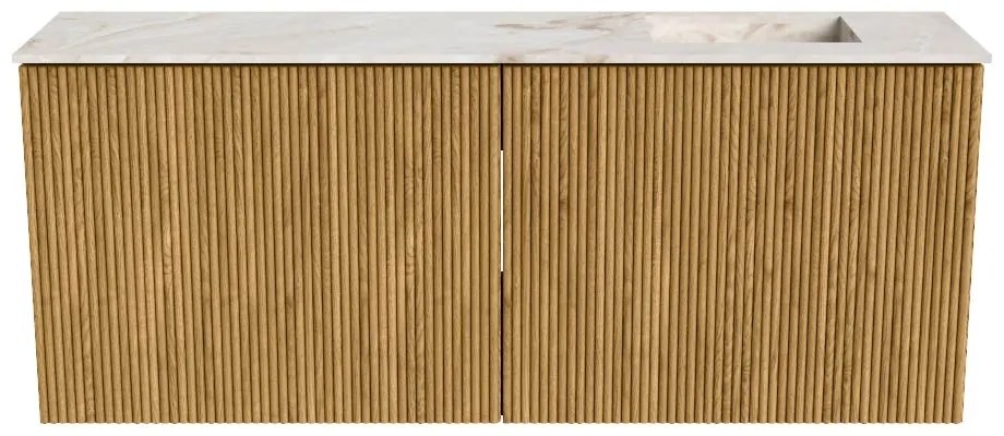 Mondiaz Joya DLux 100cm toiletmeubel oak met wastafel faye rechts 1 kraangat frappe