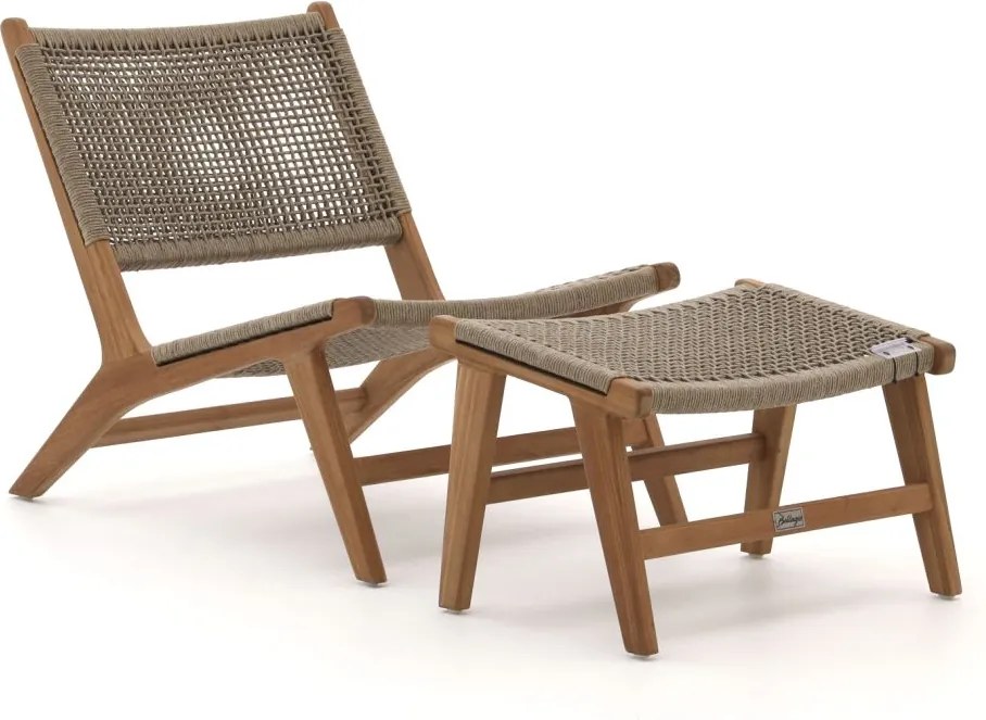 Lounge tuinstoel | Bellagio  Elcito | Rope (touw) | Grijs/Natural Teak | Kees Smit Tuinmeubelen
