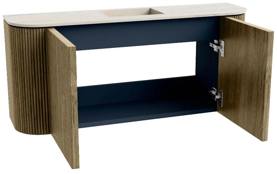 Mondiaz Joya DLux 95cm toiletmeubel ronding links/rechts dusk met wastafel faye midden zonder kraangat meli