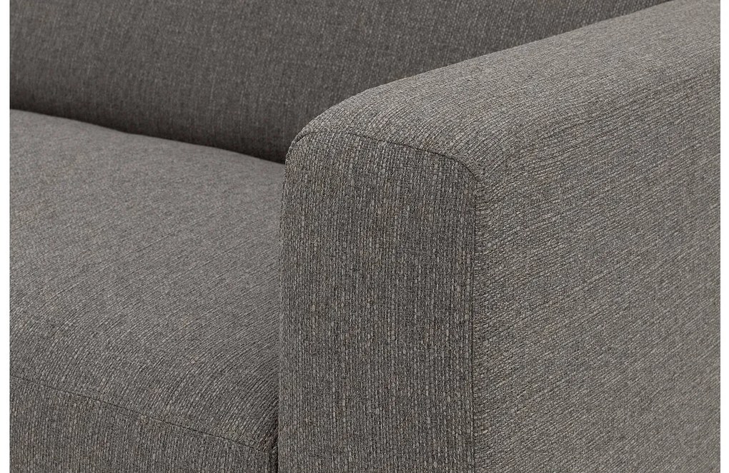 Goossens  My Style grijs, stof, 2,5-zits, stijlvol landelijk met ligelement links