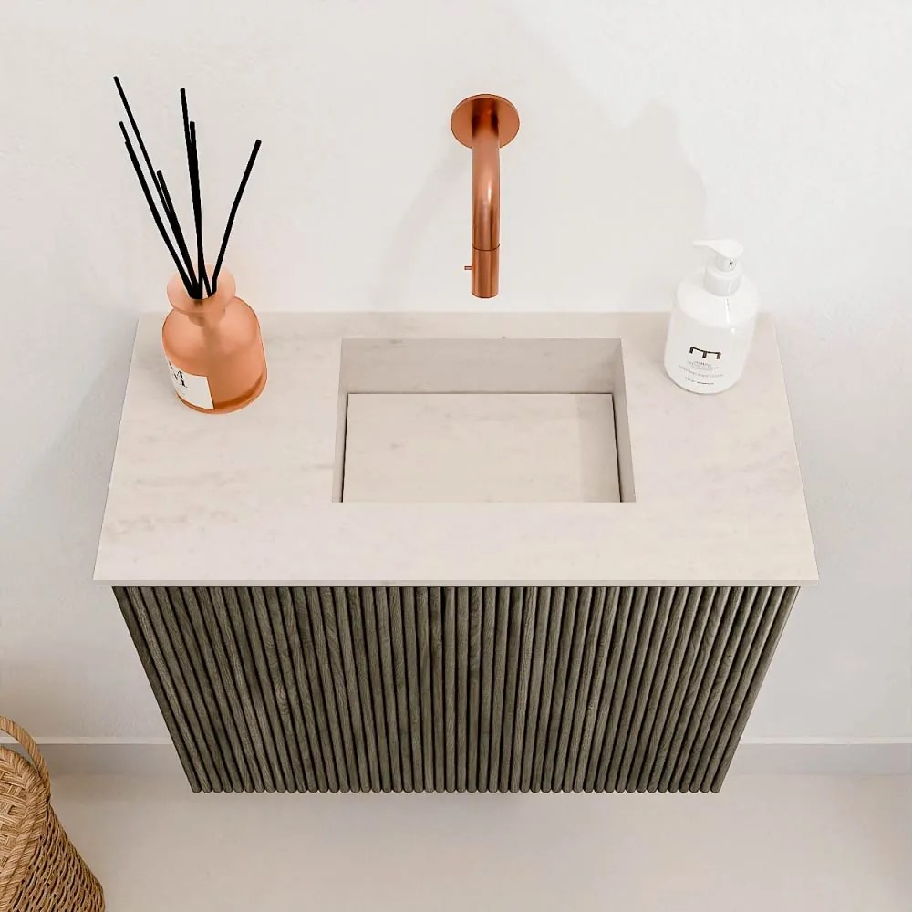 Mondiaz Joya DLux 50cm toiletmeubel shadow met wastafel faye rechts zonder kraangat meli