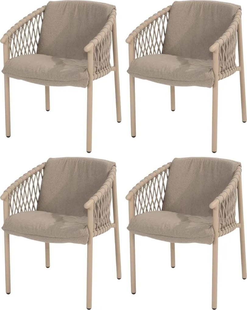 Allora dining tuinstoel latte 4 Seasons Outdoor set van 4