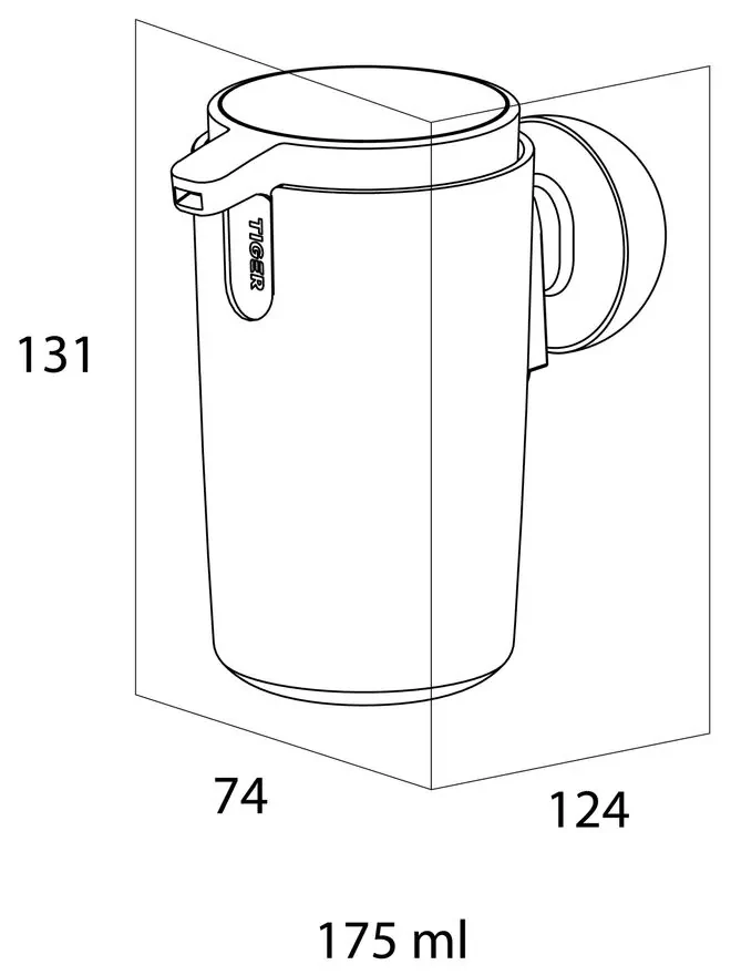 Tiger Cooper zeepdispenser 175ml zwart