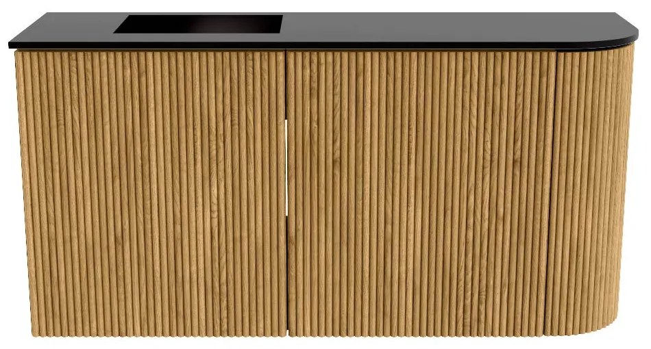 Mondiaz Joya 80cm toiletmeubel ronding rechts oak met wastafel faye links zonder kraangat urban