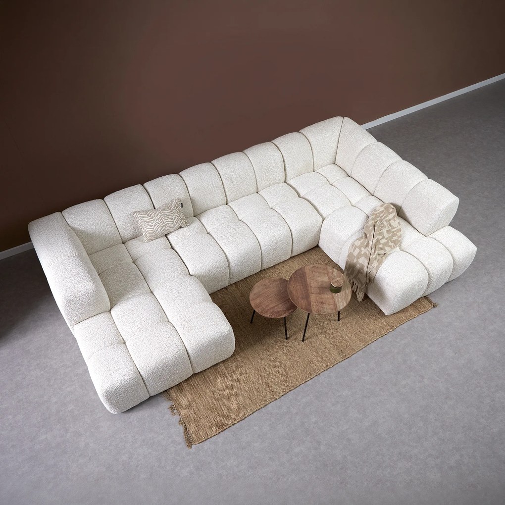 Design Bank Creme U-vorm Rechts